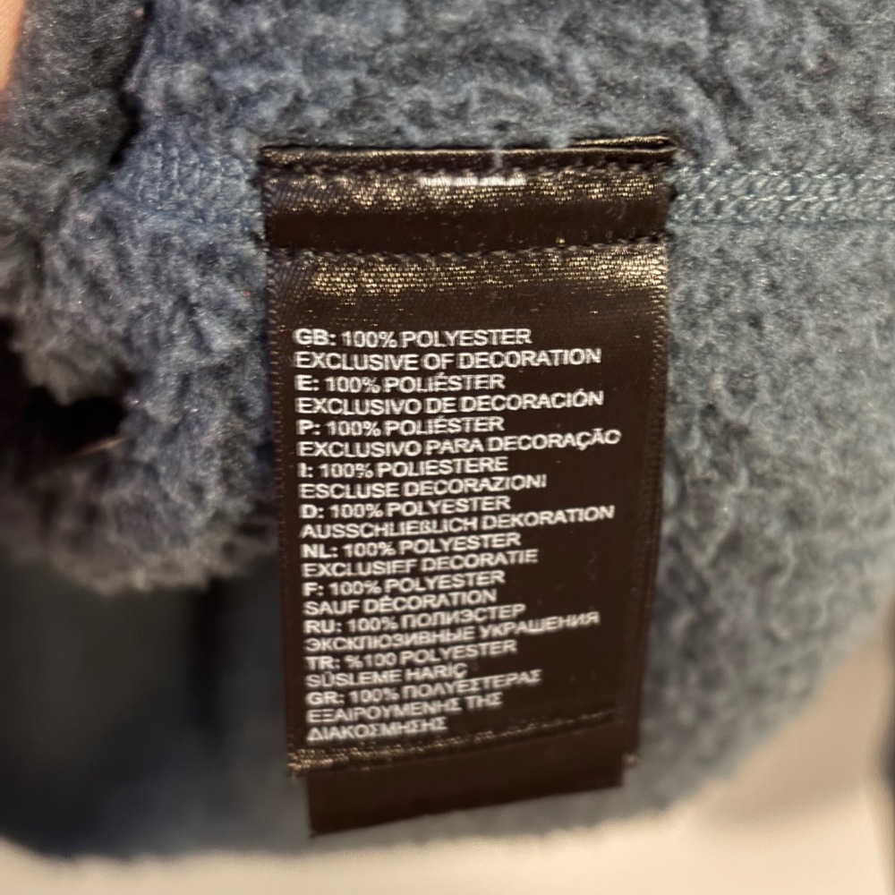 The North Face Mens XXL Quarter Zip Fleece Pullover Teal Blue Heathered Jacket - Picture 6 of 6
